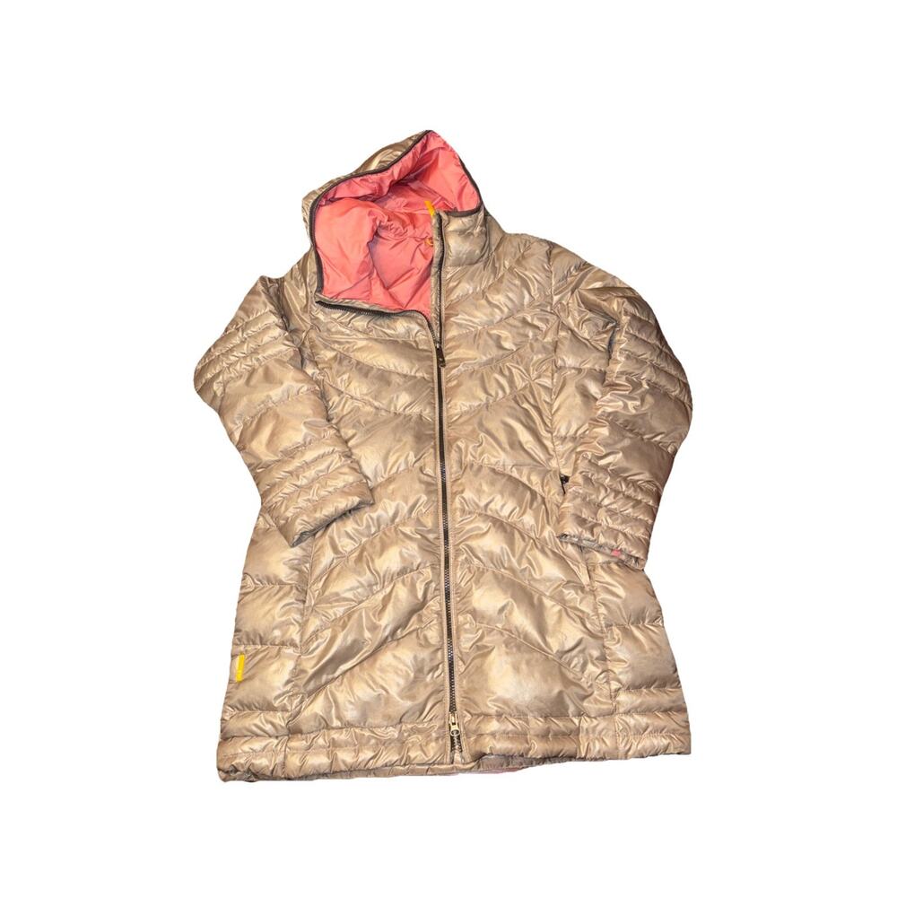 Lole Lolë Gisele 3 Down Puffer Parka Women's Large Gold Thigh Length